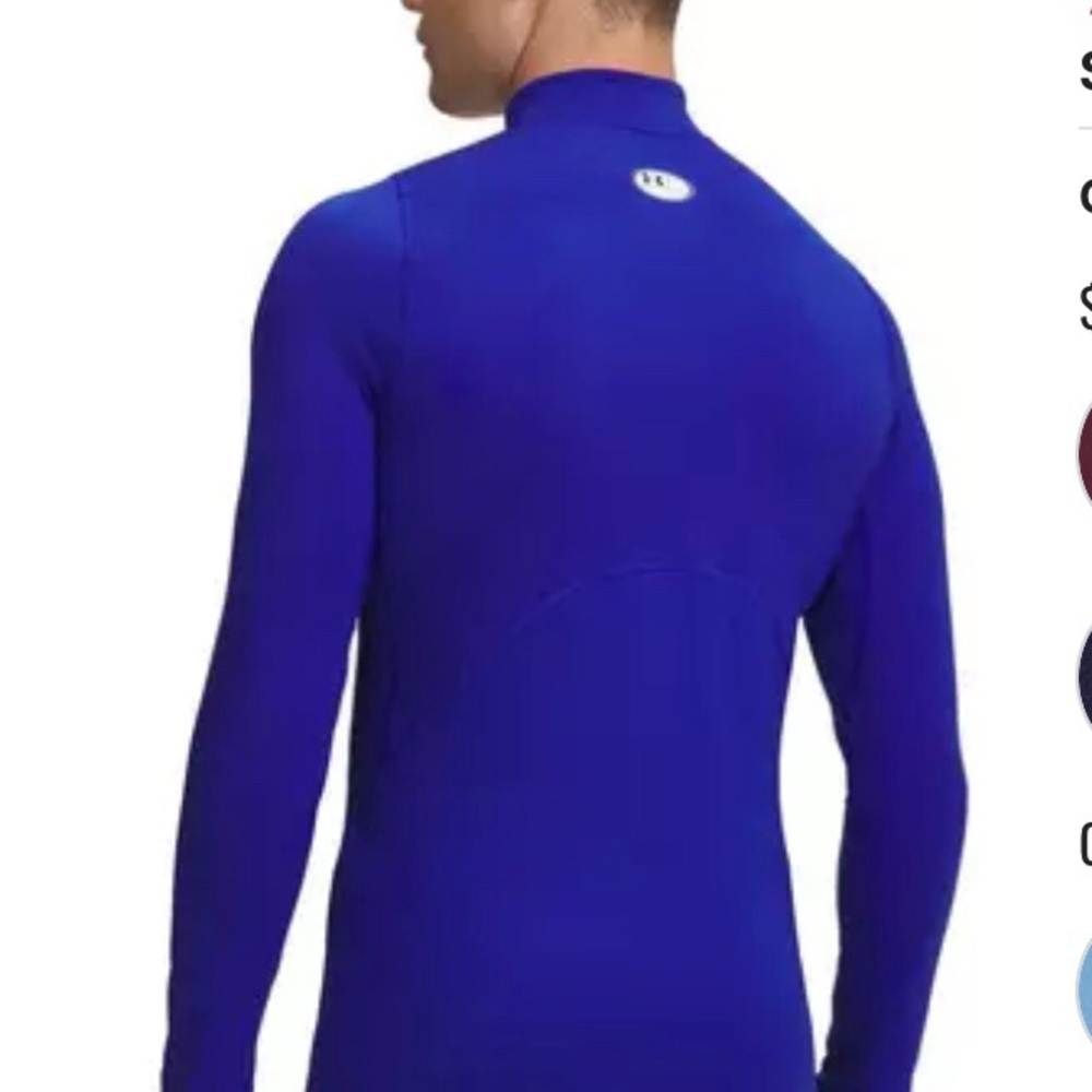 Under Armour Royal Blue ColdGear Fitted Long-Sleeve Mock for Men Performance Top